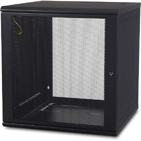 APC NetShelter 12U Wallmount Rack Enclosure Server Cabinet, AR112, Unassembled Black