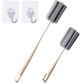 Sponge Bottle Brush 3 PCS Long Handle Bottle Brush Wine Glass Cleaner Cup Cleaning Brush Baby Bottle Scrubber (Large 3PCS)