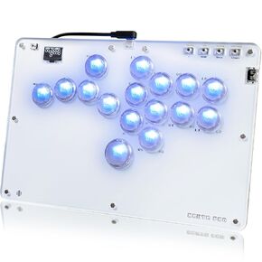 JZW-Shop Haute42 Arcade Stick R16, All-Button Arcade Controller for Switch, PC, PS4, PS3, Steam Deck, Ultra Slim Arcade Fight Stick with Removable Top Plate, Supports Turbo & Custom RGB & Hot-Swap