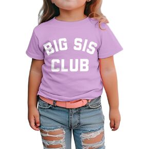 Big Sister Shirt Big Sis Club Tshirt Toddler Girl Promoted to Big Sister Announcement Outfit Sibling Reveal Tee Top