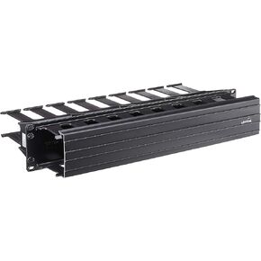 Leviton 492RU-HFR Horizontal Cable Management, 2RU, 3-inch by 3-inch Front and 2-inch by 4-inch Rear, Black