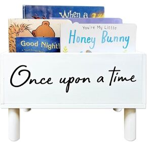 Once Upon a Time Book Storage Box with Wheels,Book Storage Basket Book Organizer,Books Shelf Basket,Toys Book Storage Bin for Nursery Classroom Library,Baby Shower Birthday Gift