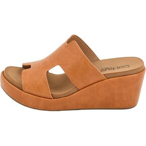 Corkys Footwear Women's Pucker Up EVA Foam Platform Slip On 2.50 Inch Wedge Light Weight Cushioned Memory Foam Insole Peep Toe Casual Dressy Trendy Sandals for Women