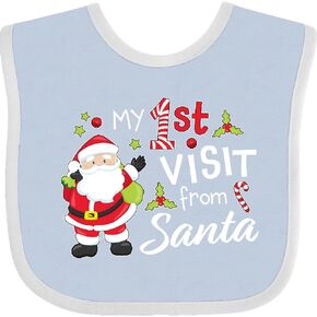 inktastic My First Visit From Santa Baby Bib