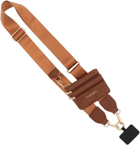 Clip & Go Phone Strap (Cream - Cream Pouch) – Crossbody Phone Chain with Zipper Wallet Pouch – Phone Lanyard for Around the Neck, Phone Wallet, and Cell Phone Holder Badge in Saudi Arabia
