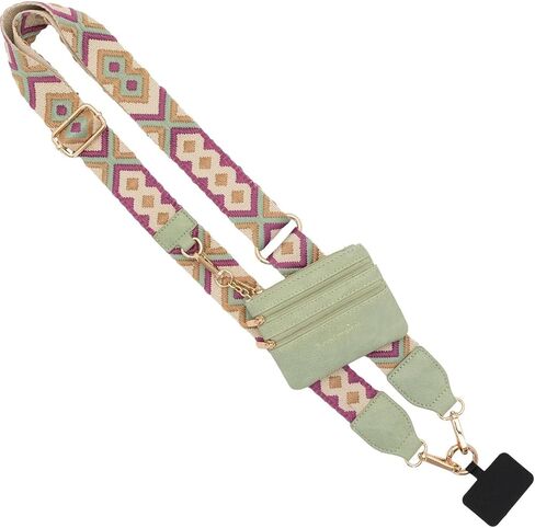 Clip & Go Phone Strap (Cream - Cream Pouch) – Crossbody Phone Chain with Zipper Wallet Pouch – Phone Lanyard for Around the Neck, Phone Wallet, and Cell Phone Holder Badge in Saudi Arabia