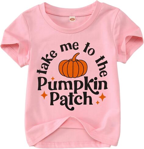Halloween Shirts Toddler Baby Boy Girl Pumpkin T-Shirt Short Sleeve Tops Take me to The Pumpkin Patch Tees Clothes in Saudi Arabia