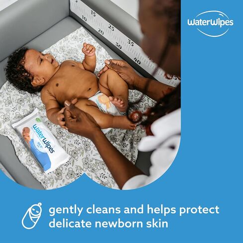 مناديل مبللة للأطفال أصلية خالية من البلاستيك من WaterWipes، مناديل مبللة مائية بنسبة 99.9%، غير معطرة ولا تسبب الحساسية للبشرة الحساسة، عدد 1080 (18 عبوة) in Kuwait