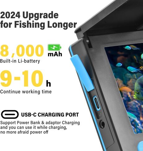Fish Finder Underwater Fishing Camera, Infrared Night Vision, Wide Angle, IP65 Waterproof, with 5 Inch IPS Display, for Ice, River and Boat in Saudi Arabia