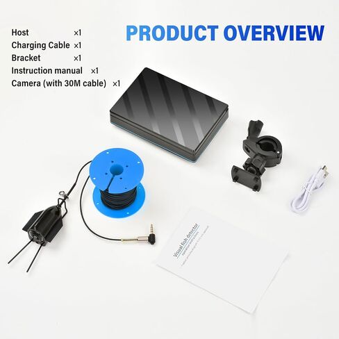 Fish Finder Underwater Fishing Camera, Infrared Night Vision, Wide Angle, IP65 Waterproof, with 5 Inch IPS Display, for Ice, River and Boat in Saudi Arabia