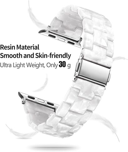 Resin Watch Bands Compatible with Apple Watch Band 40mm 41mm 44mm 45mm iWatch Watch Strap with Glitter Bling Protective Case Cover Wristband for Apple Watch Series 8 7 SE SE2 6 5 4 in Saudi Arabia