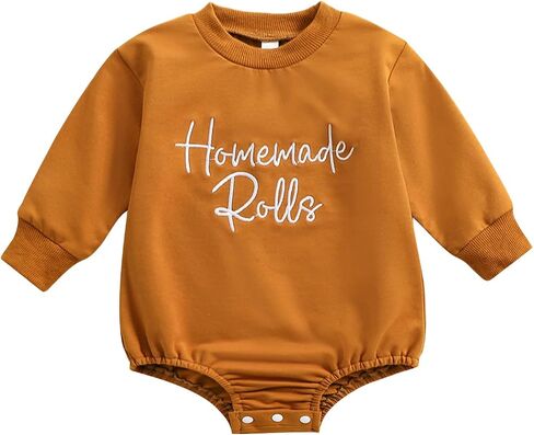 Thanksgiving Baby Girl Boy Outfit Newborn Bubble Romper Fall Winter Infant Long Sleeve Sweatshirt Top Cute Clothes in Saudi Arabia