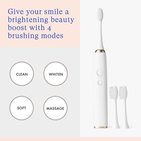 Vanity Planet Elements Ultrasonic Electric Toothbrush - Silver - Advanced Oral Care with UV Sanitizing Charger Base with 3 Replacement Heads - 99.9% Effective Keeping Your Teeth Clean in Kuwait