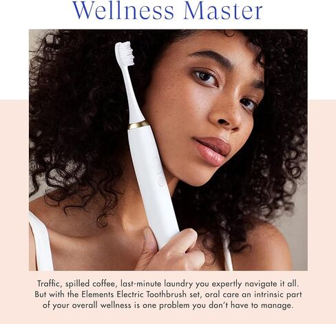 Vanity Planet Elements Ultrasonic Electric Toothbrush - Silver - Advanced Oral Care with UV Sanitizing Charger Base with 3 Replacement Heads - 99.9% Effective Keeping Your Teeth Clean in Kuwait