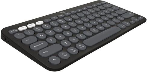 Logitech Pebble Keys 2 K380s for Mac, Wireless Keyboard, Slim, Quiet and Portable, Customizable, Bluetooth Keyboard, Easy-Switch, for macOS, iPadOS - Graphite (Renewed) in Saudi Arabia