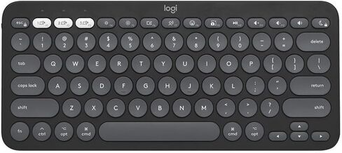 Logitech Pebble Keys 2 K380s for Mac, Wireless Keyboard, Slim, Quiet and Portable, Customizable, Bluetooth Keyboard, Easy-Switch, for macOS, iPadOS - Graphite (Renewed) in Saudi Arabia