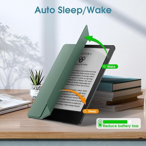Arae Case for Kindle Paperwhite 11th Generation and Signature Edition 2021 Released, Ultra Slim Trifold PU Leather Smart Cover with Auto Sleep and Wake, Premium Protective Case,Black in Kuwait