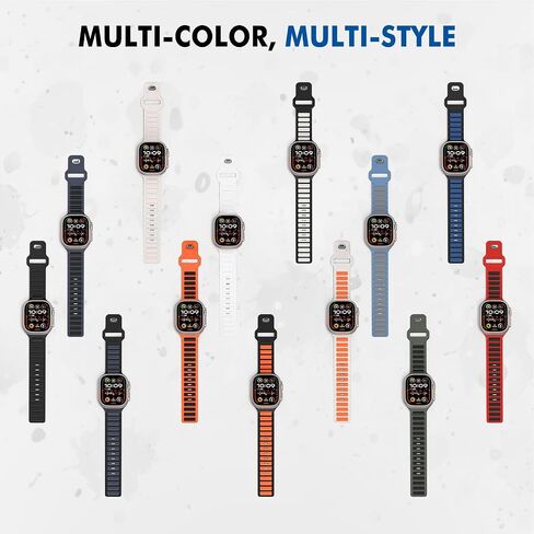 أساور MoKo الرياضية المتوافقة مع Apple Watch Ultra 2/Ultra Band، أساور ساعات Apple للرجال والنساء 49 مم 46 مم 45 مم 44 مم 42 مم، حزام بديل من السيليكون لسلسلة iWatch 10 9 8 7 6 5 SE Ultra 2، برتقالي/أسود in Kuwait