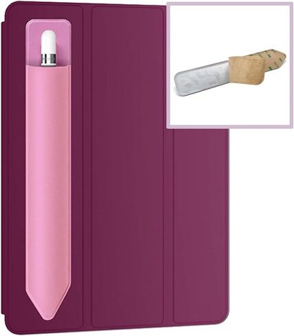 TENOC Universal Stylus Holder, Adhesive Pencil Protected Sleeve Case, Elastic Pens Holder Storage Pouch Pocket Compatible for Pencil Pro 2nd/1st & USB-C, 2 Pcs, Black+Pink in Saudi Arabia