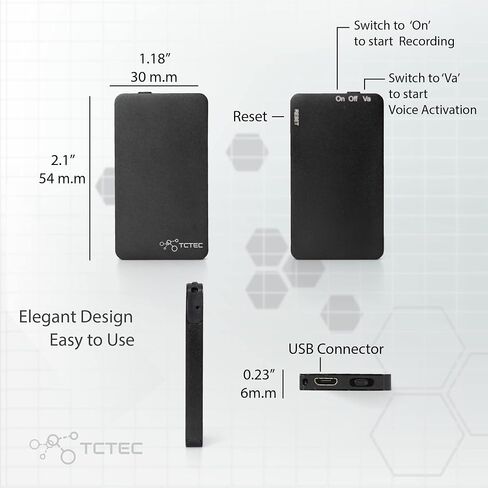 128GB TCTEC Digital Voice Recorder, Voice Activated Recorder with 1500 Hours Recording Capacity, Audio Noise Reduction, USB-C Recorder with Playback, Recording Device for Meeting, Lecture, Interview in Saudi Arabia