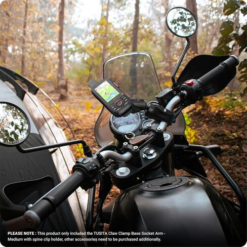 TUSITA Motorcycle ATV/UTV Mount Compatible with Garmin Handheld GPS - Claw Clamp Base, Medium Arm in Saudi Arabia