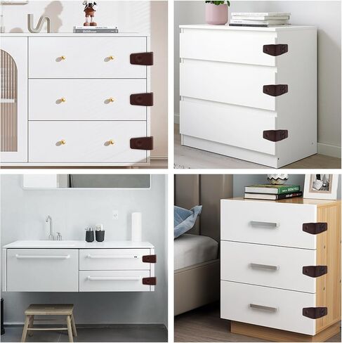 FYY Cabinet Locks for Babies - 8 Pack Child Proof Cabinet Locks Child Safety Locks for Cabinets Baby Proofing Angle Type Drawer Locks Latches with Strong Adhesive for Drawers Doors Cabinets in Saudi Arabia