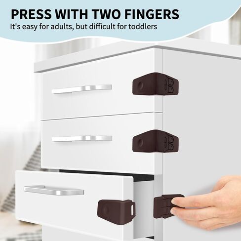 FYY Cabinet Locks for Babies - 8 Pack Child Proof Cabinet Locks Child Safety Locks for Cabinets Baby Proofing Angle Type Drawer Locks Latches with Strong Adhesive for Drawers Doors Cabinets in Saudi Arabia