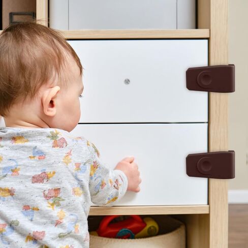 FYY Cabinet Locks for Babies - 8 Pack Child Proof Cabinet Locks Child Safety Locks for Cabinets Baby Proofing Angle Type Drawer Locks Latches with Strong Adhesive for Drawers Doors Cabinets in Saudi Arabia