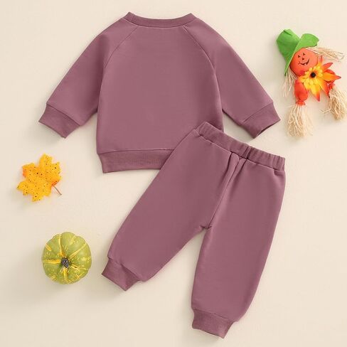 Kurizud طفل رضيع فتاة الخريف الشتاء الملابس لطيف طباعة طويلة الأكمام Crewneck البلوز و بنطال رياضي مجموعة 2 قطعة الزي in Kuwait