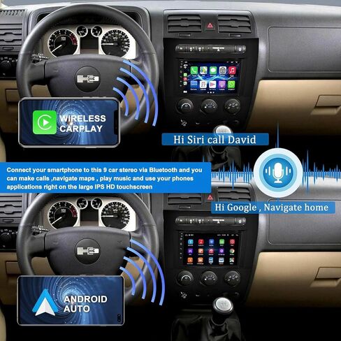 راديو سيارة 4G+64G Android 12 لسيارة Hummer H3 2005 2006 2007 2008 2009 2010، شاشة لمس 9 بوصة H3 ستيريو مع CarPlay اللاسلكي، Android Auto، GPS، WiFi، كاميرا احتياطية عالية الدقة، SWC، بلوتوث 5.2، راديو FM in Saudi Arabia