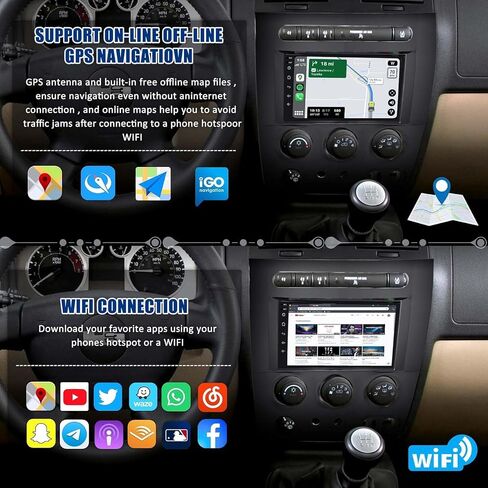 راديو سيارة 4G+64G Android 12 لسيارة Hummer H3 2005 2006 2007 2008 2009 2010، شاشة لمس 9 بوصة H3 ستيريو مع CarPlay اللاسلكي، Android Auto، GPS، WiFi، كاميرا احتياطية عالية الدقة، SWC، بلوتوث 5.2، راديو FM in Saudi Arabia