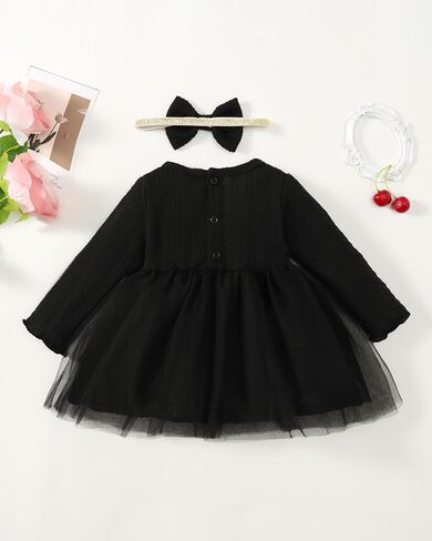 Toddler Baby Girl Dress Infant Girl Clothes Outfits Tulle Dresses Princess Wedding Dress for Baby Girls 3M to 3 Year in Kuwait