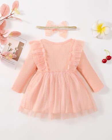 Toddler Baby Girl Dress Infant Girl Clothes Outfits Tulle Dresses Princess Wedding Dress for Baby Girls 3M to 3 Year in Kuwait