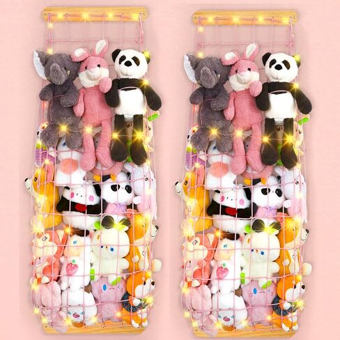 يونيكورن القلعة الحيوانات المحنطة تخزين خشبي أفخم لعبة التخزين المنظم الحيوانات المحشوة أرجوحة الفضاء حفظ الحيوانات المحشوة صافي حامل ديكور غرفة الاطفال in Kuwait