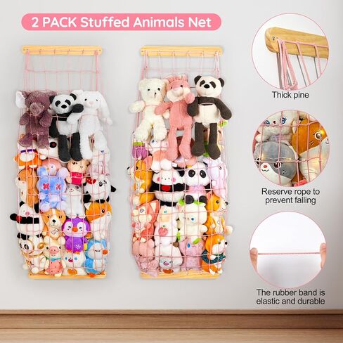 يونيكورن القلعة الحيوانات المحنطة تخزين خشبي أفخم لعبة التخزين المنظم الحيوانات المحشوة أرجوحة الفضاء حفظ الحيوانات المحشوة صافي حامل ديكور غرفة الاطفال in Kuwait