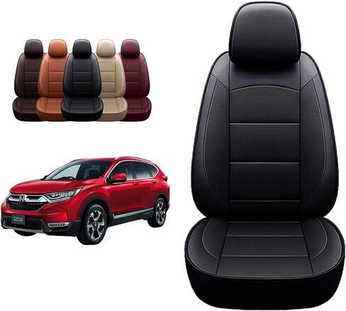 غطاء مقعد من الجلد الصناعي مناسب حسب الطلب من OASIS AUTO 2012-2022 CRV متوافق مع Honda CR-V 2017-2018-2019-2020-2021 (2017-2021 CRV، أسود) in Kuwait