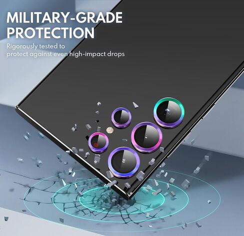 واقي عدسة الكاميرا i-Blason لهاتف Samsung Galaxy S23 Ultra، [زجاج مقسى 9H] غطاء كاميرا زجاجي رفيع للغاية مضاد للخدش [يتضمن أداة إزالة سهلة] (ذهبي) in Kuwait