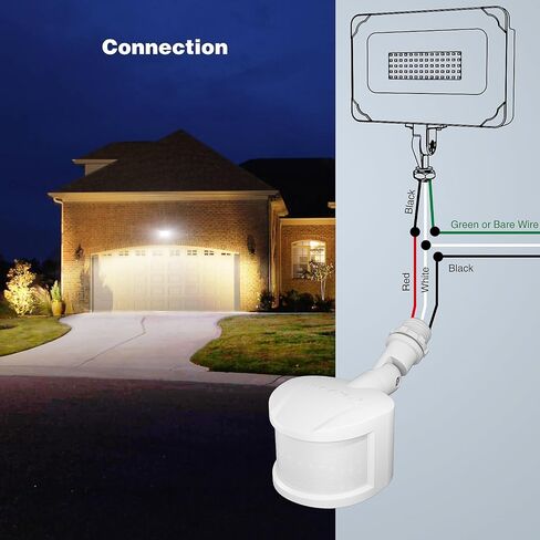 Onforu Motion Sensor, Dusk to Dawn Detector, Timer, Adjustable Detection Distance, 180 Degree Detection Range, Replacement Motion Security Flood Lights Sensor (Black) in Kuwait