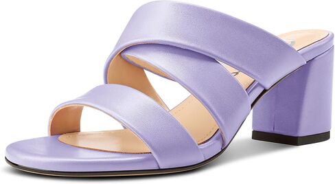 Castamere Womens Heeled Sandals Round Open Toe Chunky Block Heel Slip-on Mules Summer Dress Casual Sandals 2.6 Inches Heels in Saudi Arabia