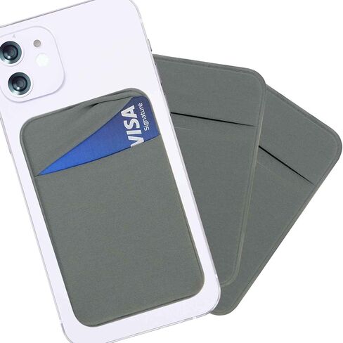 3 Pack Adhesive Phone Wallet Case Card Holder, Cell Phone Pocket Sleeve Stick on Back of Phones, Can Hold Credit/ID/Business Card for iPhone and All Smartphones - Pink in Kuwait