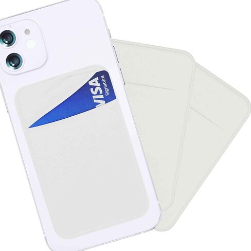 3 Pack Adhesive Phone Wallet Case Card Holder, Cell Phone Pocket Sleeve Stick on Back of Phones, Can Hold Credit/ID/Business Card for iPhone and All Smartphones - Pink in Kuwait