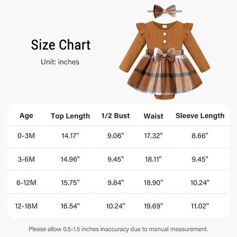 Weixinbuy Baby Girl Fall Winter Outfit Newborn Infant Ruffle Romper Dress with Headband Cute Baby Girl Clothes 0-18 Months in Kuwait
