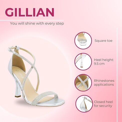 | GILLIAN Women's Rhinestone - Embellished Strappy Heels - Elegant and Glamorous Evening Sandals in Saudi Arabia