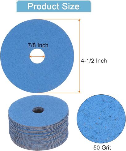 HARFINGTON 25PCS Zirconia Resin Fiber Grinding and Sanding Discs 4-1/2" x 7/8" Center Hole 60 Grit Fiber Abrasive Discs for Grinding Blending Polishing in Saudi Arabia