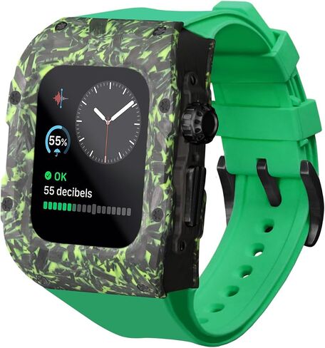 iWatch Band with Case Compatible with Apple Watch Ultra/Ultra2 49mm /45mm iWatch Series 9/8/7 Band Carbon Fiber Protective Cover Silicone Strap Smartwatch for Men iWatch Ultra Case in Saudi Arabia