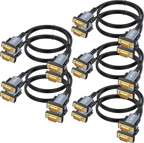كابل VGA بطول 3 أقدام 10 حزم، كابل شاشة VGA إلى VGA ذكر إلى ذكر HD15 لجهاز عرض الكمبيوتر التلفزيوني - غلاف من الألومنيوم مطلي بالذهب in Kuwait