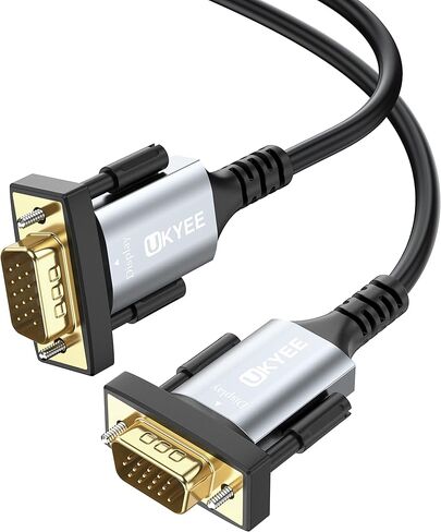 كابل VGA بطول 3 أقدام 10 حزم، كابل شاشة VGA إلى VGA ذكر إلى ذكر HD15 لجهاز عرض الكمبيوتر التلفزيوني - غلاف من الألومنيوم مطلي بالذهب in Kuwait