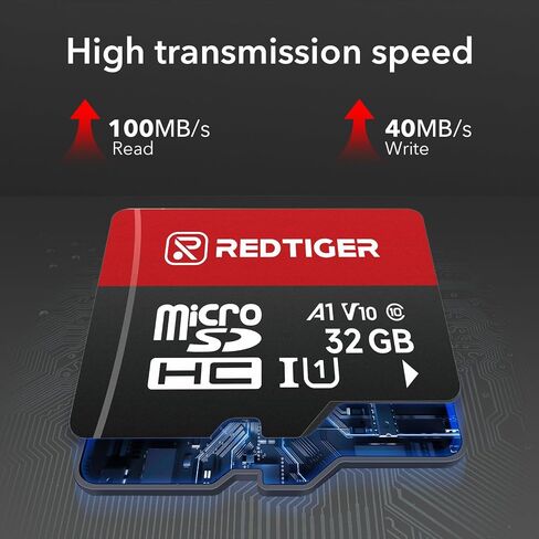 REDTIGER High Speed 128GB Micro SD Card with Adapter, microSDXC UHS-I Class 10, U3, V30 A1, Support for Dash Cam and 4K Video Recording in Saudi Arabia