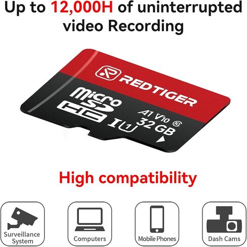 REDTIGER High Speed 128GB Micro SD Card with Adapter, microSDXC UHS-I Class 10, U3, V30 A1, Support for Dash Cam and 4K Video Recording in Saudi Arabia