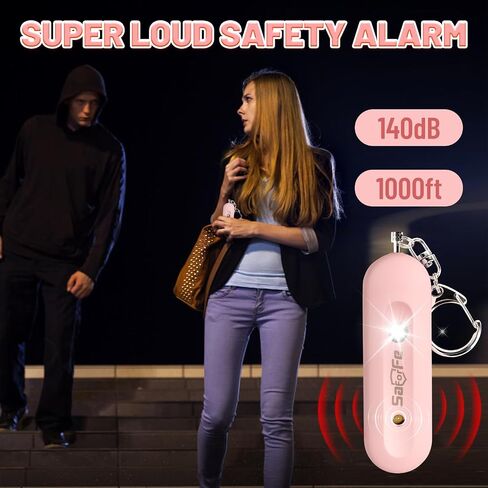 Personal Safety Alarm - Waterproof Rechargeable Security Alarm - 140dB Extra Loud Siren & Strobe Light - Self Defense Keychain - Gift for Women, Teenagers, College Girls, Seniors(Wisteria) in Saudi Arabia